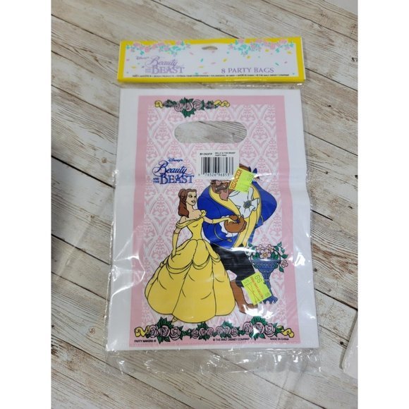 Vintage Disney Beauty The Beast 8 Count Birthday Invitations Envelopes Party Bag - Picture 5 of 5